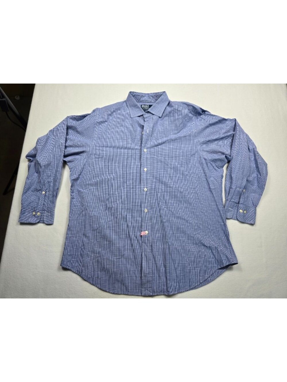 Polo Ralph Lauren Mens 17 34/35 Estate Classic Fit Blue Checkered Shirt